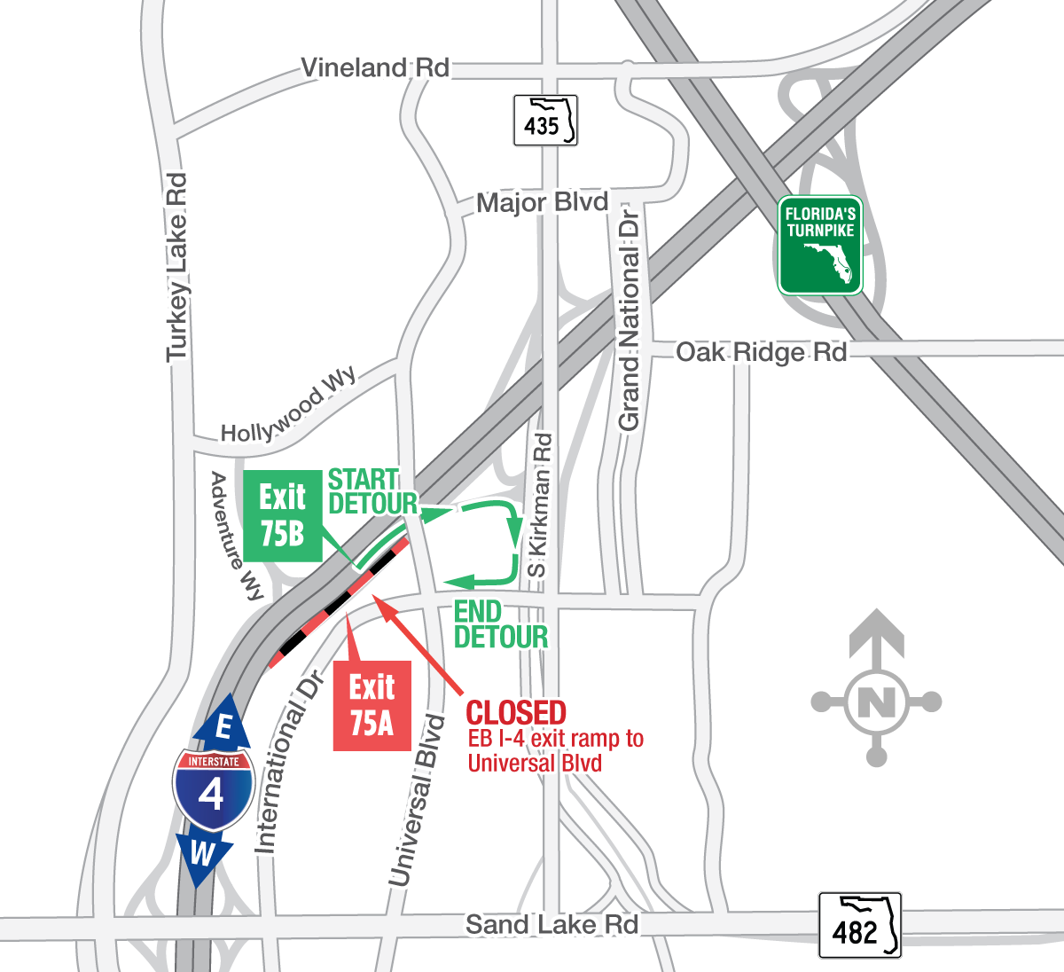 Second Nightly Ramp Closure Along Interstate 4 in Orange County on August 13