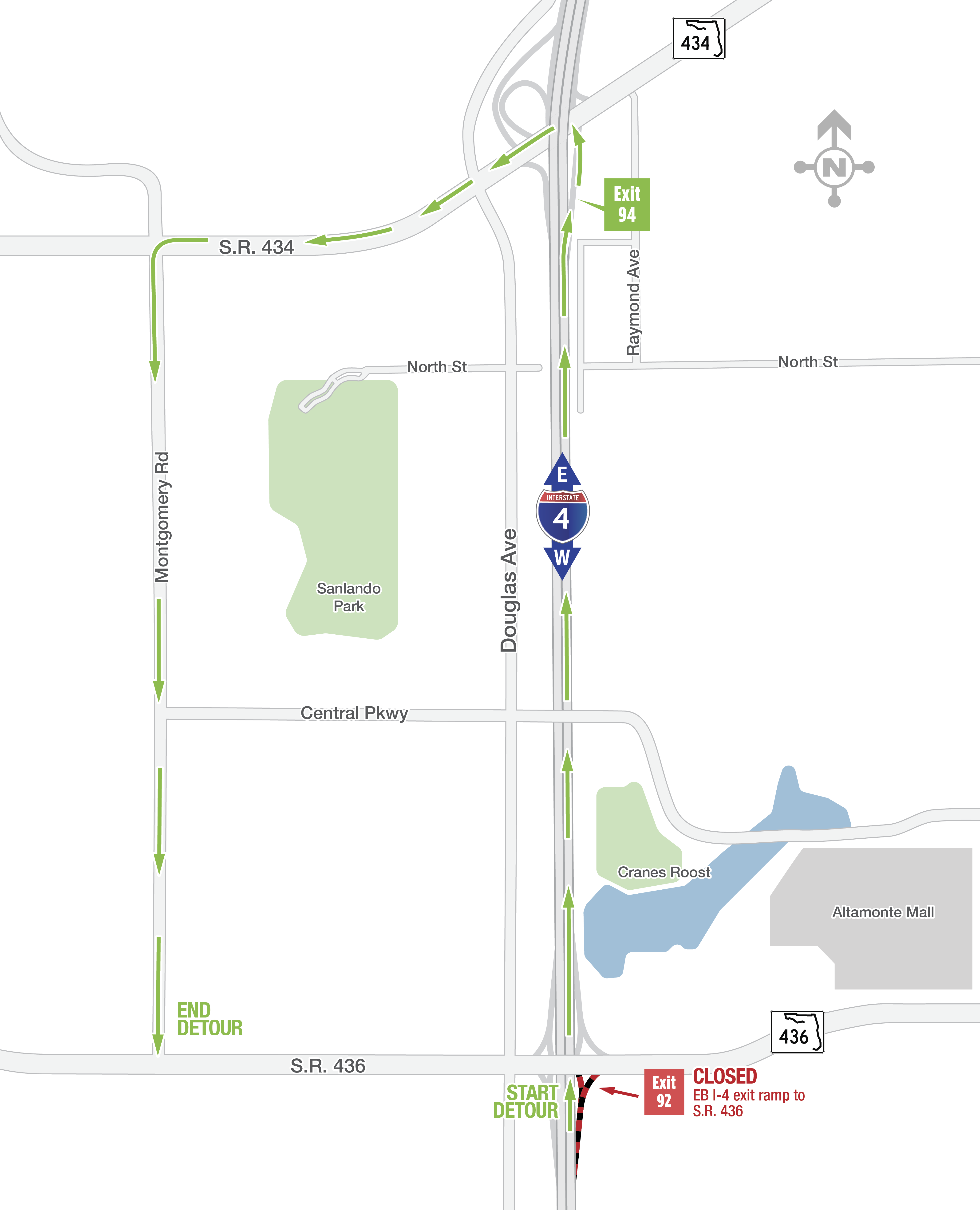 Overnight Rest Area and Ramp Closures Along I-4 in Seminole County August 25