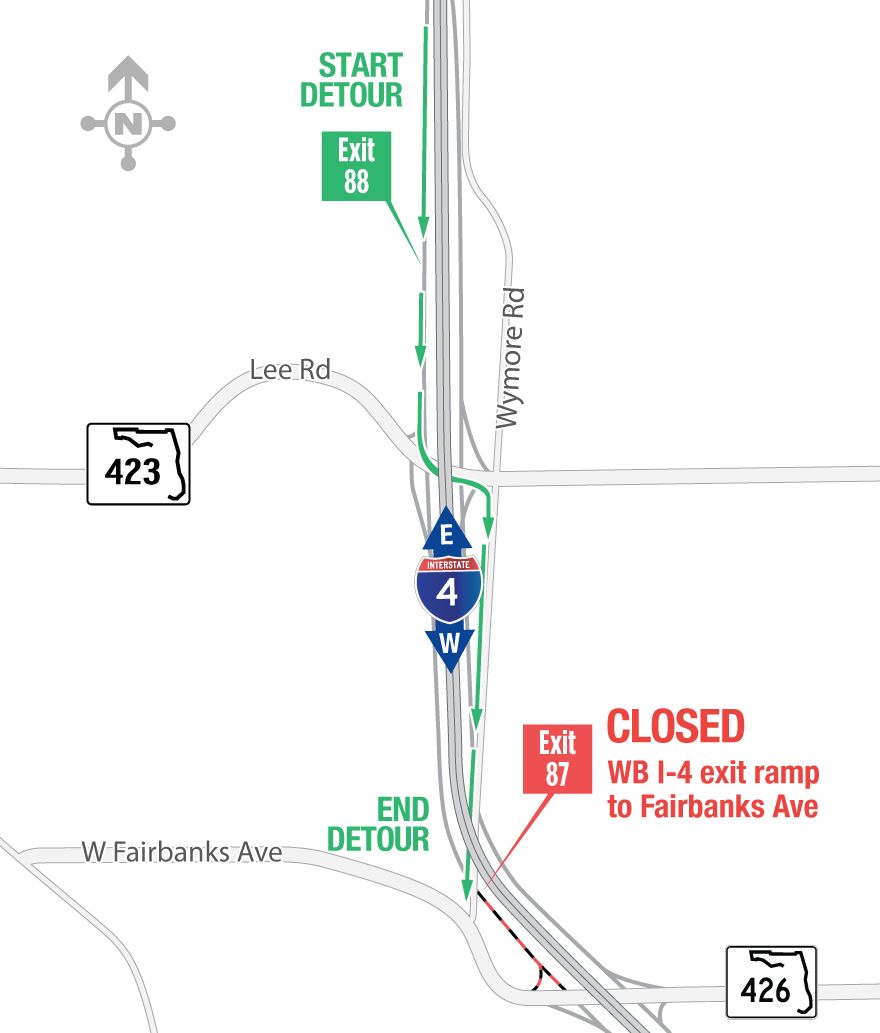 Nightly Ramp Closures Along Interstate 4 in Orange County on August 12