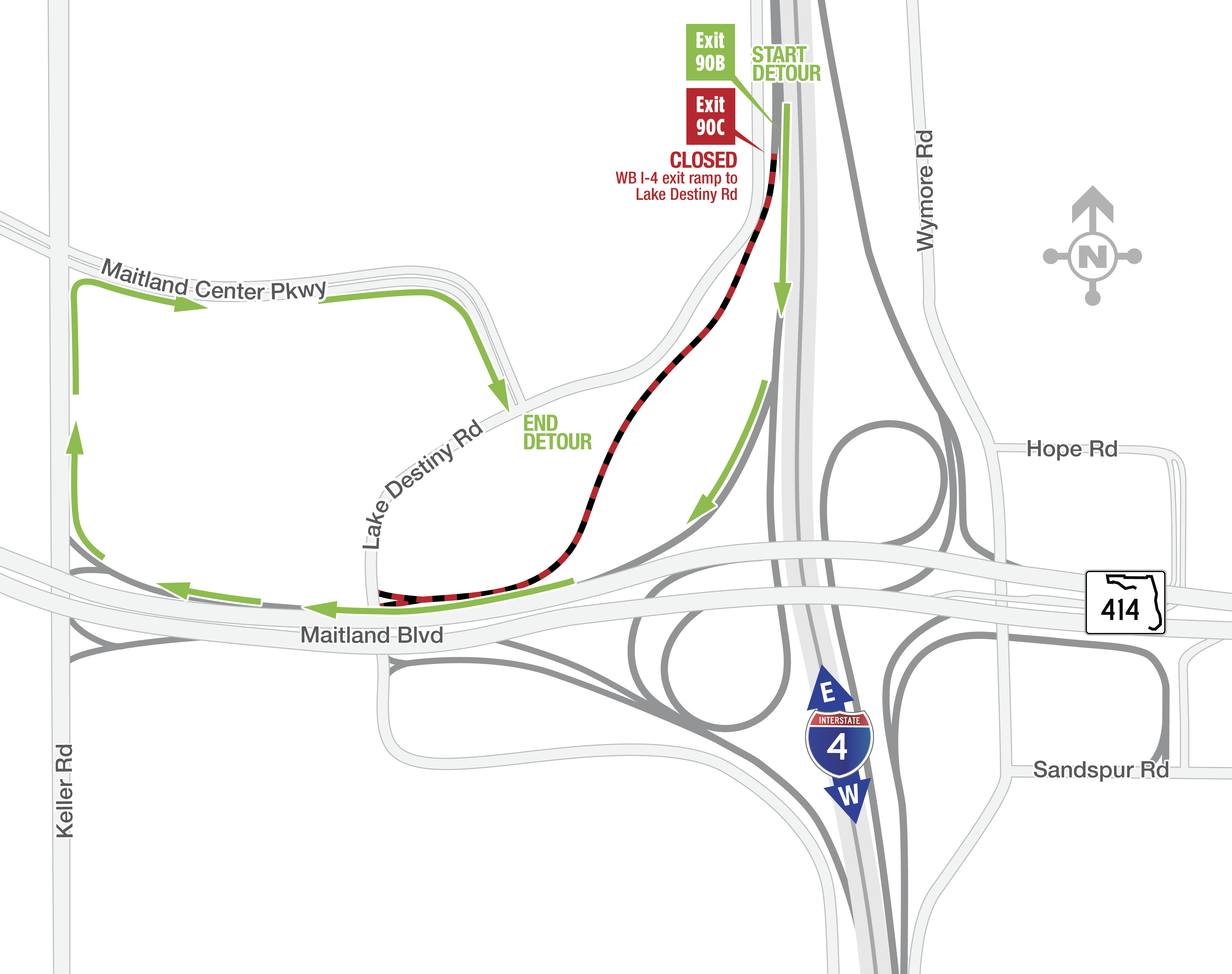 Second overnight Rest Area and Ramp Closures Along I-4 in Seminole County August 19