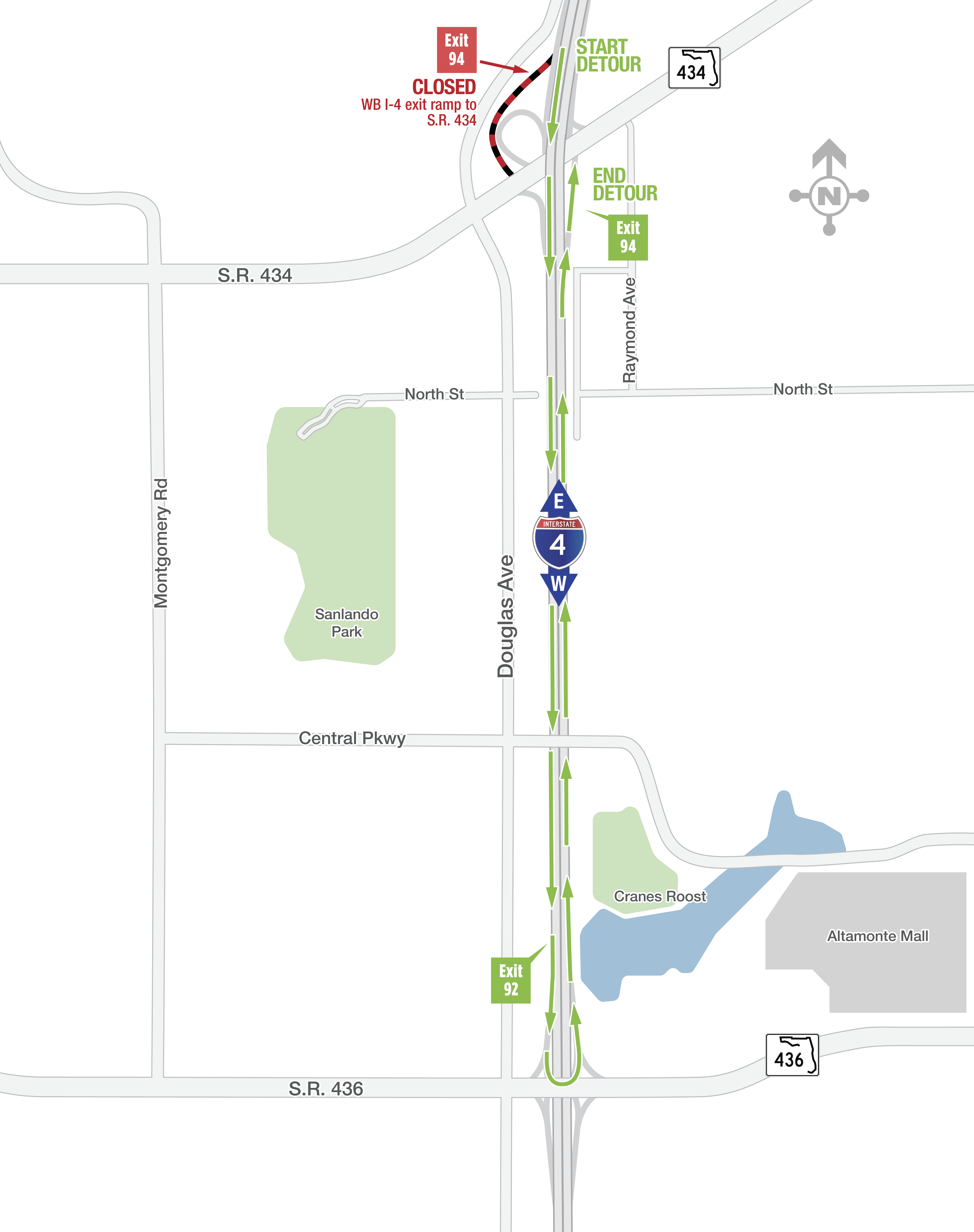 Overnight I-4 Off Ramp Closures at S.R. 434 and S.R. 436 August 6