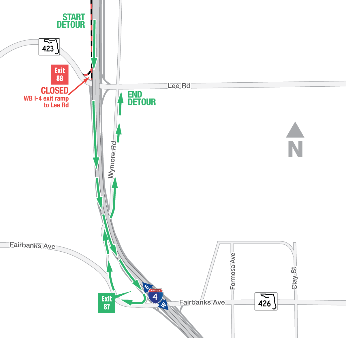 Nightly Ramp Closures Along Interstate 4 in Orange County on August 11