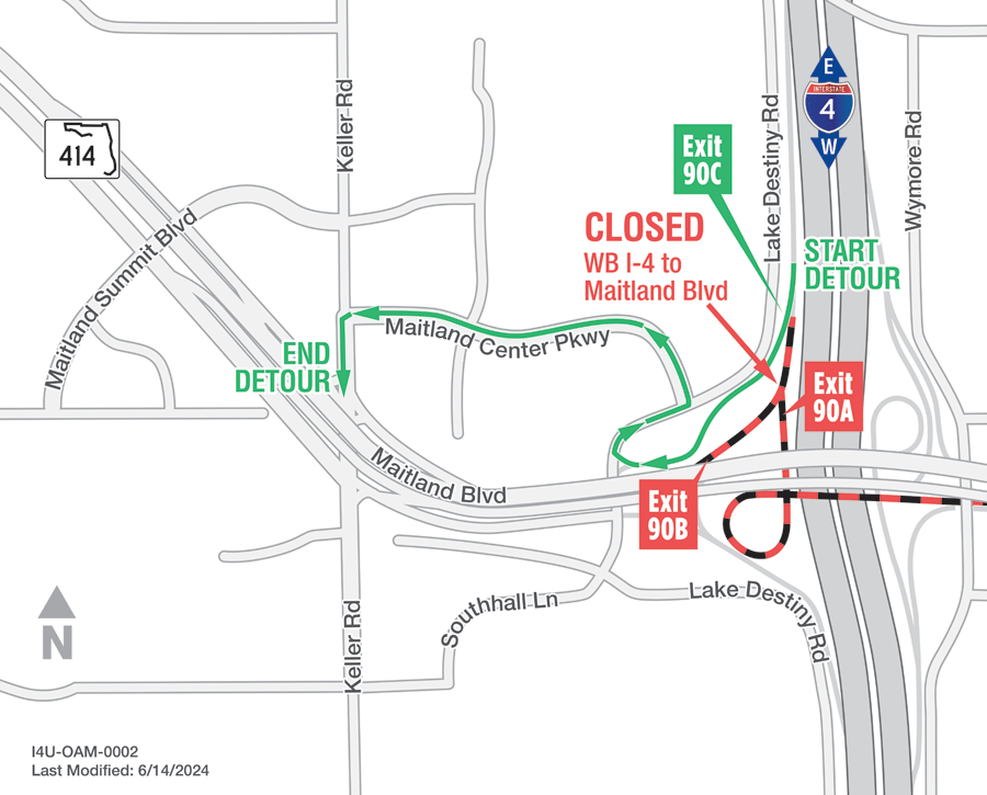 First overnight Rest Area and Ramp Closures Along I-4 in Seminole County August 21