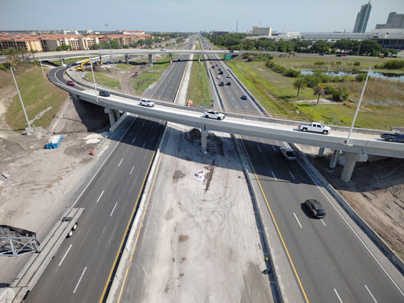 Crews Shift Traffic on Westbound I-4