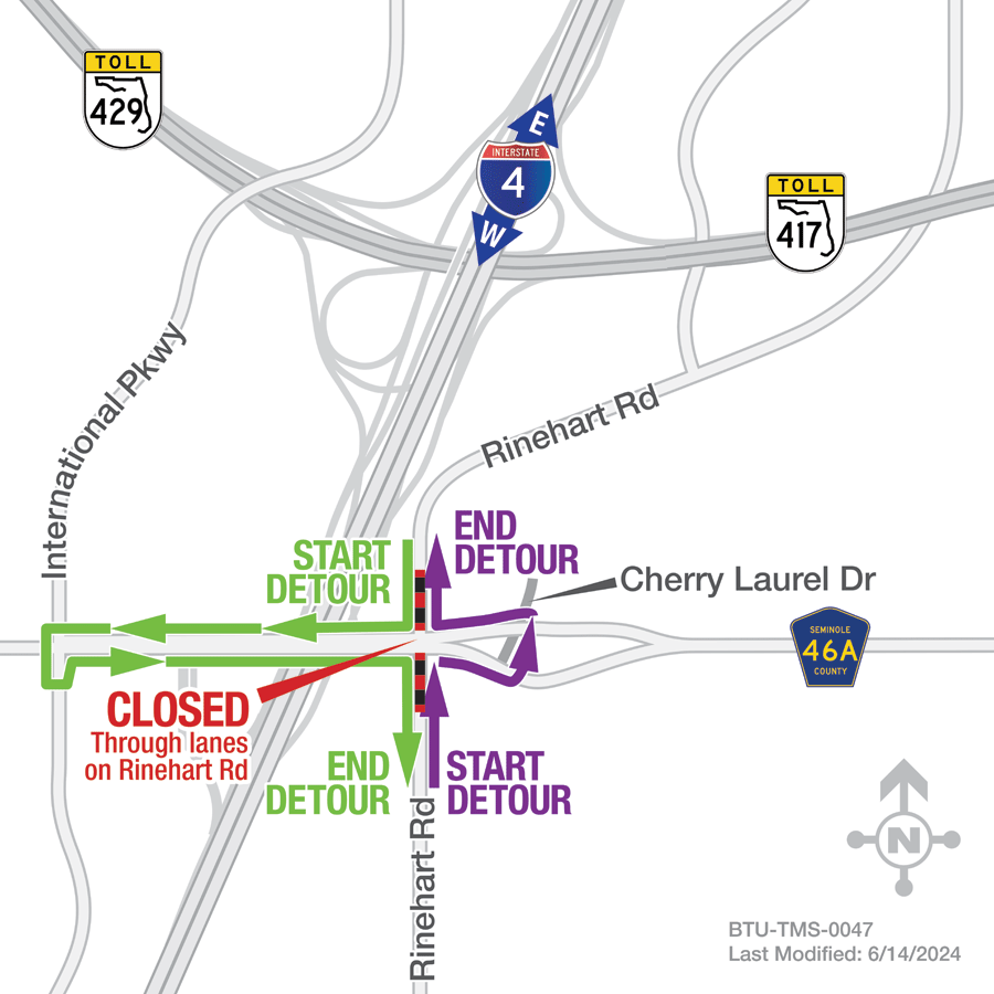 June 16 Closing Overnight Detour Map