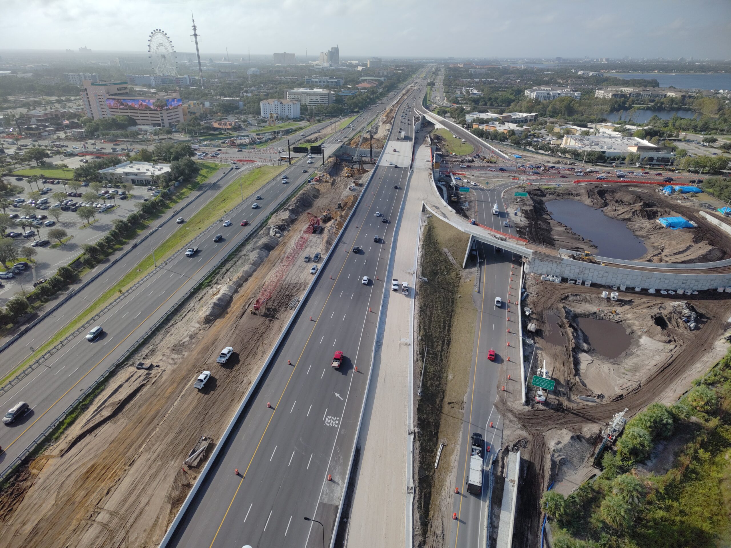 Aerial Image of the WB I-4 to Sand Lake Road Exit Ramp